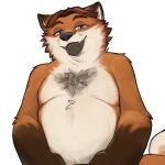  1:1 2016 alpha_channel anthro belly biped black_nose blue_eyes brown_body brown_hair canid canine cute_fangs disney fox gideon_grey hair lassenby male mammal moobs overweight simple_background solo transparent_background zootopia 