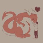  &lt;3 1:1 2021 chubby_female claws clothing digital_media_(artwork) dragon duo fantasy000 female feral horn human interspecies long_tail male mammal reptile romantic romantic_couple scalie simple_background wingless_dragon 