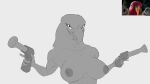  16:9 2021 anthro areola avian beak big_breasts bird breasts bust_portrait dual_wielding female gun hi_res holding_object holding_weapon looking_at_viewer muscular muscular_anthro muscular_female nipples nude open_mouth parrot portrait puffy_areola puffy_nipples ranged_weapon shredded_wheat solo standing tongue waist_up weapon widescreen wingless_avian 