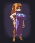  absurd_res anthro big_breasts breasts clothed clothing cosplay crossover crossover_cosplay curvy_figure female fiinel hand_on_hip hi_res lagomorph leporid looking_at_viewer mammal mature_anthro mature_female rabbit sega smile solo sonic_the_hedgehog_(series) standing toriel undertale_(series) vanilla_the_rabbit voluptuous 