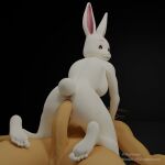  1:1 3d_(artwork) anthro balls beastars brown_body brown_fur cervid digital_media_(artwork) duo erection feet female fur genitals haru_(beastars) hi_res humanoid humanoid_feet humanoid_genitalia humanoid_penis lagomorph leporid louis_(beastars) male male/female mammal notyuky nude penetration penis rabbit sex smile white_body 