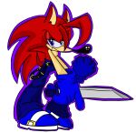  alpha_channel big_nose blade_(ssf) blue_eyes clothing eulipotyphlan frown fur gloves handwear hedgehog hi_res male mammal melee_weapon nintendo nuuy red_body red_fur sega sonic_the_hedgehog_(series) super_smash_bros. super_smash_flash sword video_games weapon 