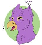  alpha_channel avian beak bird catmele0n eyes_closed feathers feral galliform gryphon gyro_feather male musical_note mythological_avian mythology open_mouth peafowl phasianid pink_body 
