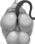  2021 4:5 anthro anus backsack balls big_balls big_butt butt genitals greyscale hi_res huge_balls low-angle_view male mammal monochrome nintendo nude perineum pok&eacute;mon pok&eacute;mon_(species) raichu rear_view rodent simple_background solo video_games voredom white_background 