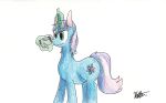  absurd_res blue_body camera circleartdesigns cutie_mark equid equine fan_character feral green_eyes gyro_tech hasbro hi_res hooves horn magic male mammal mane my_little_pony pink_body quadruped solo unicorn unicorn_horn 