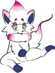  3:4 battle_fennec canid canine clitoris female feral fur genitals hisuian_zorua inviting mammal nintendo pok&eacute;mon pok&eacute;mon_(species) pokemon_legends_arceus presenting regional_form_(pok&eacute;mon) simple_background solo video_games white_background white_body white_fur yellow_eyes 