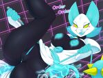  2021 5_fingers anthro areola breasts clothed clothing darkner deltarune digital_media_(artwork) felid female fingers genitals hi_res machine mammal nipples pussy rainbowscreen robot smile solo tasque_manager undertale_(series) video_games 