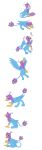 absurd_res avian beak bird bird_feet blue_body duo eating feathered_wings feathers feral fish galliform green_eyes gryphon gyro_feather gyrotech hi_res male marine mythological_avian mythology paws peafowl phasianid pink_body quadruped tail_tuft tuft wings 