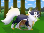  acid belly big_belly blueflarefox1 burping canid canine darky duo fox hi_res lycanroc male male/male mammal nintendo oral_vore overweight pok&eacute;mon pok&eacute;mon_(species) video_games vore vulpix ymir 