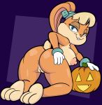  absurd_res anthro big_breasts big_butt breasts butt female fur genitals hair hi_res holding_butt jack-o&#039;-lantern lagomorph leporid lola_bunny looney_tunes mammal multicolored_body multicolored_fur nipples nude pussy rabbit solo someth1ngoranother two_tone_body two_tone_fur warner_brothers 