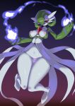  &lt;3 &lt;3_censor areola barely_visible_genitalia barely_visible_pussy breasts butt_from_the_front censored female fire gardevoir genitals green_hair hair hi_res nintendo not_furry pochincoff pok&eacute;mon pok&eacute;mon_(species) pussy red_eyes solo video_games white_body 