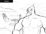  anthro arexualex avian barazoku beach belly biceps bird bluebird eastern_bluebird hi_res lifeguard_tower male monochrome musclegut muscular_arms neptune_mereaux nipples nude oscine palm_tree passerine pecs plant seaside selfie shirtless slightly_chubby slightly_chubby_anthro slightly_chubby_male solo thrush_(bird) tree 