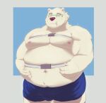  2021 absurd_res acdim anthro belly big_belly bulge clothing eyewear glasses hi_res humanoid_hands kemono leib_(tas) lifewonders male mammal moobs navel nipples obese obese_male overweight overweight_male polar_bear solo tokyo_afterschool_summoners underwear ursid ursine video_games 