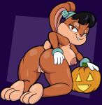  absurd_res anthro big_breasts big_butt breasts butt female fur genitals hair hi_res holding_butt jack-o&#039;-lantern lagomorph leporid lola_bunny looney_tunes mammal multicolored_body multicolored_fur nipples nude pussy rabbit solo someth1ngoranother two_tone_body two_tone_fur warner_brothers 