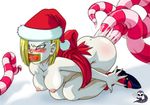  android_18 bondage breasts christmas dragonball dragonball_z female gagged nude rape ribbon sex tentacle tentacle_rape zone 