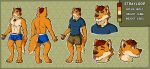  19.5:9 2021 abs anthro biceps biped blep bottomwear boxer_briefs bulge canid canine canis chest_tuft clothed clothing color_swatch digital_media_(artwork) disembodied_head eyes_closed fully_clothed fur hair inner_ear_fluff looking_at_viewer male mammal model_sheet muscular muscular_anthro muscular_male navel nipples orange_body orange_fur pawpads paws pecs pubes red_hair shirt shorts smile solo standing strayloop strayloop_(character) tan_body tan_fur tongue tongue_out topwear tuft underwear underwear_only wolf 