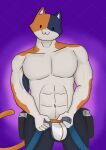  anthro belt better_version_at_source boxers_(clothing) bulge clothing domestic_cat epic_games felid feline felis flexing fortnite gun hi_res holster lewd_latte male mammal meowscles_(fortnite) muscular ranged_weapon solo underwear video_games weapon 