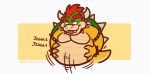  2017 2_horns anthro armband belly belly_jiggle belly_scales big_belly black_eyes bowser bracelet collar collar_only countershade_face countershade_scales countershade_tail countershade_torso countershading crazy-go-lucky_(artist) digital_media_(artwork) eyebrows fangs flat_colors front_view green_body green_scales hair hand_on_stomach holding_belly horn jewelry koopa male mario_bros motion_lines musclegut muscular muscular_anthro muscular_male nintendo nude onomatopoeia open_mouth open_smile overweight overweight_anthro overweight_male pecs pink_tongue red_eyebrows red_hair reptile scales scalie shell signature smile solo sound_effects spiked_armband spiked_bracelet spiked_collar spiked_shell spikes spikes_(anatomy) tan_body tan_countershading tan_scales text themongrel tongue tongue_out toony video_games yellow_body yellow_scales 