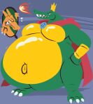  2021 3_toes abdominal_bulge abstract_background ambiguous_gender ambiguous_prey angry anthro anthro_focus anthro_pred belly biceps big_belly biped black_eyebrows bracelet breath_powers cape cape_only charizard claws clothing crocodilian crown cutaway digital_media_(artwork) donkey_kong_(series) dragon duo elemental_manipulation eyebrows fangs featureless_crotch feet feral feral_prey fire fire_breathing fire_manipulation flat_colors gem green_body green_scales grin hands_on_hips hi_res internal jewelry king king_k._rool kremling male male_focus male_pred mostly_nude musclegut muscular muscular_anthro muscular_male navel nintendo obese obese_anthro obese_male oral_vore orange_body orange_scales organs outie_navel overweight overweight_anthro overweight_male pecs pok&eacute;mon pok&eacute;mon_(species) reptile royalty scales scalie semi-anthro shadow sharp_teeth smile snout soft_vore solo_focus standing stomach teeth tehsquishyray thick_thighs toe_claws toes unwilling_vore video_games vore 