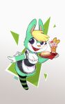  absurd_res animal_crossing anthro breasts cleavage clothed clothing crossgender crushpepper digital_media_(artwork) female food fur green_body green_fur hi_res lagomorph legwear leporid maid_uniform mammal nintendo rabbit sasha_(animal_crossing) shaded solo stockings stripe_stocking tagme uniform video_games 