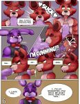  animal_humanoid animatronic anthro balls blowjob_face bodily_fluids bonnie_(fnaf) canid canid_humanoid canine canine_humanoid comic cum cum_in_mouth cum_inside deancrazz dialogue duo fellatio five_nights_at_freddy&#039;s fox fox_humanoid foxy_(fnaf) genital_fluids genitals hi_res humanoid internal internal_oral lagomorph lagomorph_humanoid leporid leporid_humanoid licking machine male male/male mammal mammal_humanoid oral penile penis penis_lick rabbit rabbit_humanoid robot sex tongue tongue_out video_games 
