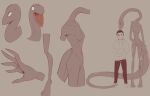  2021 absurd_res alien alien_humanoid breasts clothing concept_art duo fantasy000 female hi_res human humanoid kissing long_body long_neck long_tail male mammal open_mouth pupils scalie sharp_teeth slit_pupils teeth 