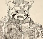  2021 ailurid anthro biped camera clothed clothing cute_fangs hi_res humanoid_hands kemono kogiinu lifewonders mammal red_panda simple_background solo tokyo_afterschool_summoners video_games zhurong_(tas) 