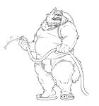  anthro briefs canid canine clothing footwear hose male mammal monochrome open_mouth overweight overweight_male sandals shirt simple_background solo tank_top teeth_showing tetsuo_oshiba tighty_whities tongue_showing topwear underwear watering white_background white_clothing white_underwear 