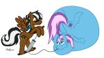  bicycle_pump blue_body cutie_mark duo equid equine fan_character feral green_eyes gyro_tech gyrotech hasbro hooves horn inflation male male/male mammal mane my_little_pony pegasus pink_body pump quadruped unicorn unicorn_horn wings 