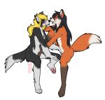  2019 4_toes 5_fingers alpha_channel anthro barefoot black_body black_fur black_hair blep blonde_hair blush breasts canid canine canis chest_tuft claws collie dipstick_ears dipstick_tail domestic_dog duo eye_contact facial_markings feet female female/female fingering fingers fox fur gloves_(marking) hair head_markings herding_dog hi_res houkuko inner_ear_fluff leg_markings looking_at_another mammal markings multicolored_body multicolored_ears multicolored_fur mutual_masturbation muzzle_(marking) nude orange_body orange_fur pastoral_dog pawpads sheepdog side_boob simple_background snout snout_markings socks_(marking) tail_markings toe_claws toes tongue tongue_out transparent_background tuft two_tone_body two_tone_fur vaginal vaginal_fingering white_body white_fur 