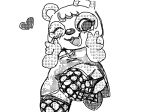  &lt;3 10/10/2021 2021 aka_leopard animal_crossing anthro black_and_white breasts clothing female giant_panda mammal monochrome nintendo paws pinky_(animal_crossing) smile solo ursid video_games 