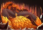  2020 anthro capcom chrysalisdraws dialogue digital_media_(artwork) elder_dragon female fingers horn kulve_taroth monster_hunter scalie spread_legs spreading text url video_games 