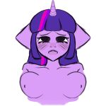  1:1 ahegao animated anthro big_breasts blush bounce breasts collarbone ears_down female friendship_is_magic hasbro hi_res horn komiko komikoe looking_pleasured my_little_pony nipples open_mouth pivoted_ears short_playtime solo twilight_sparkle_(mlp) 