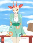  animal_crossing anthro asian_clothing breasts cervid cleavage clothed clothing digital_media_(artwork) east_asian_clothing female hi_res horn japanese_clothing kimono mammal nintendo shino_(animal_crossing) solo video_games winter wolfpsalm 