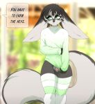 anthro balls big_ears big_tail canid canine chastity_cage chastity_device chococosalo clothed clothing clothing_pull dialogue english_text fennec fluffy fluffy_tail fox genitals girly green_eyes hi_res humanoid humanoid_genitalia humanoid_penis hybrid legwear male mammal minikane partially_clothed penis pink_penis shirt shirt_pull shy smile solo standing streamer submissive submissive_male text thigh_highs topwear topwear_pull video_games white_balls wide_hips youtuber 