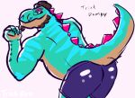  anthro back_horn boxers_(clothing) butt chubby_male clothing curled_hair dinosaur eyewear facial_hair glasses hair hi_res horn male reptile scalie sideburns solo stripes theropod trick_rex_(artist) trick_rex_(character) tyrannosaurid tyrannosaurus tyrannosaurus_rex underwear 