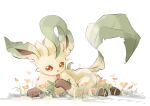  ambiguous_gender brown_body brown_fur brown_inner_ear dipstick_ears eeveelution feral flower full-length_portrait fur grass green_ears head_tuft hi_res leaf leaf_tail leafeon leg_markings licking looking_at_viewer lying mammal markings multicolored_body multicolored_ears multicolored_fur nintendo no_sclera nude on_front orange_eyes paws personal_grooming plant pok&eacute;mon pok&eacute;mon_(species) portrait quadruped self_lick simple_background socks_(marking) solo tongue tongue_out tsukiya_(rajx3523) tuft two_tone_ears video_games white_background yellow_body yellow_ears yellow_fur 