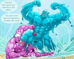  5:4 barazoku beach big_muscles big_penis blue_body english_text genitals goo_(disambiguation) himbo huge_muscles huge_penis humanoid hyper hyper_genitalia hyper_muscles hyper_penis male muscular orc orctober penis pink_body rickleone seaside slime text 