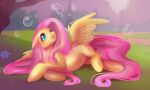  5:3 absurd_res bubble equid equine female feral fluttershy_(mlp) friendship_is_magic hasbro hi_res horse jesus_y mammal my_little_pony pegasus pony solo wings 