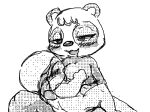  10/10/2021 2021 aka_leopard animal_crossing anthro black_and_white blush breastfeeding breasts butt clothing duo female giant_panda human male mammal monochrome nintendo oral paws pinky_(animal_crossing) sex smile ursid vaginal video_games 