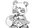  10/10/2021 2021 aka_leopard animal_crossing anthro belly black_and_white blush breasts clothing duo faceless_character faceless_male female giant_panda human licking male mammal monochrome navel navel_fetish navel_lick nintendo paws pinky_(animal_crossing) smile tickling tongue tongue_out ursid video_games 