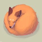  1:1 2019 absurd_res ambiguous_gender brown_body brown_fur canid canine color_fox curled_up eyes_closed feral fox fur hi_res mammal orange_body orange_fur simple_background sleeping solo 