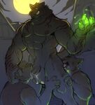  abs anal anthro anthro_on_anthro balls big_balls bodily_fluids building canid canine canis clothing cum cum_in_mouth cum_inside dominant dominant_male fellatio full_moon genital_fluids genitals glowing glowing_eyes grin group hi_res house humanoid_genitalia humanoid_penis hyenaface magic male male/male mammal mind_control moon muscular muscular_male nipples oral oral_sandwich pecs penile penis rimming sex shirt smile species_transformation submissive submissive_male tattoo tongue topwear transformation trio village wolf 