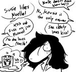 &lt;3 animate_inanimate anthro arguing bedroom_eyes bodily_fluids deltarune elemental_creature english_text female grin humanoid ice ice-e ice_creature ice_cube mineral_fauna monochrome narrowed_eyes reptile scalie seductive sketch smile solo susie_(deltarune) sweat text the_weaver uncomfortable undertale_(series) video_games 