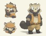  2021 anthro biped black_nose bottomwear brown_body brown_fur canid canine clothing cute_fangs fur humanoid_hands kemono male mammal mitaroo raccoon_dog shorts simple_background solo tanuki white_background 