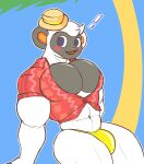  animal_crossing brush brushing clothed clothing hi_res lemur male mammal muscular muscular_male niko_(animal_crossing) nintendo palchamon partially_clothed primate simple_background solo strepsirrhine video_games 