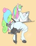  absurd_res ankle_tuft anthro anthro_focus backsack ball_fondling balls big_balls big_butt biped blue_body blue_fur blue_hair blue_tail blush butt butt_grab butt_squish clothed clothing creating_art digital_media_(artwork) disembodied_hand drawing_tablet equid equine feet fluffy fluffy_tail flustered fondling full-length_portrait fur furniture genitals girly green_body green_fur green_hair green_tail grey_balls grey_clothing grey_thong grey_underwear group hair hair_over_eyes hand_on_butt hi_res holding_object holding_pen hooves horse huge_balls humanoid_hands leg_tuft long_hair looking_back low-angle_view male male_focus mammal monotone_ears multicolored_hair multicolored_tail pen pink_body pink_fur pink_hair pink_inner_ear pink_tail portrait rear_view simple_background sitting skimpy solo_focus squish stool tail_wraps thick_thighs thong topless tuft underwear underwear_only white_body white_ears white_fur wide_hips wraps wyth yellow_background 