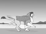  avian belly big_belly breath diego_(thatgryphonguy) exhausted feral gryphon male monochrome mythological_avian mythology quadruped running solo thatgryphonguy wings 