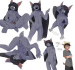  absurd_res amulet anthro anus black_hair blush breasts butt cape casual_nudity cervid chiropteran clothed clothed/nude clothed_male_nude_female clothing dialogue digital_media_(artwork) duo fangs female flat_chested fur genitals grey_body grey_fur hair hi_res looking_at_viewer lying male mammal neck_tuft nipples nude on_back phone pubes pussy shaded shoulder_length_hair simple_background small_breasts smile spread_pussy spreading text the-minuscule-task tuft white_background 