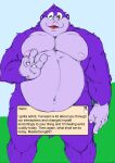  2021 4_fingers anthro ape barely_visible_genitalia belly bonzi_buddy computer_program_(species) digital_organism_(species) english_text fingers genitals gorilla greeting haplorhine hi_res hopelesshighschool humanoid_hands male mammal moobs navel nipples overweight overweight_male primate purple_body simple_background solo text 